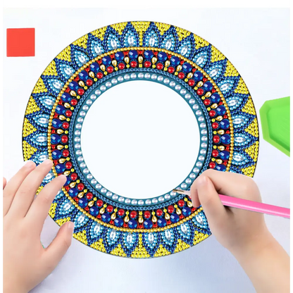 Blue and Yellow Sun - Diamond Painting Mirror - Mirror