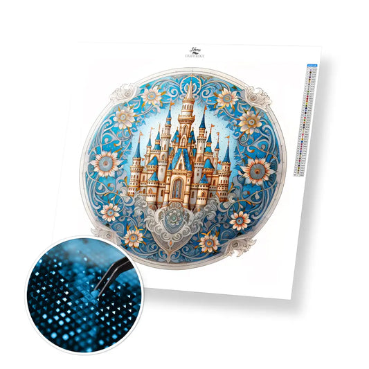 Blue Castle - Exclusive Premium Diamond Painting Kit - 30x30cm / 12x12’’ / Square (Most Popular) - Diamond Painting Kit