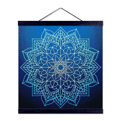 Blue Floral Mandala - Premium Diamond Painting Kit - Diamond Painting Kit