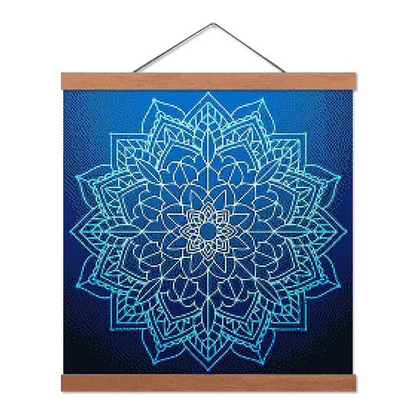 Blue Floral Mandala - Premium Diamond Painting Kit - Diamond Painting Kit
