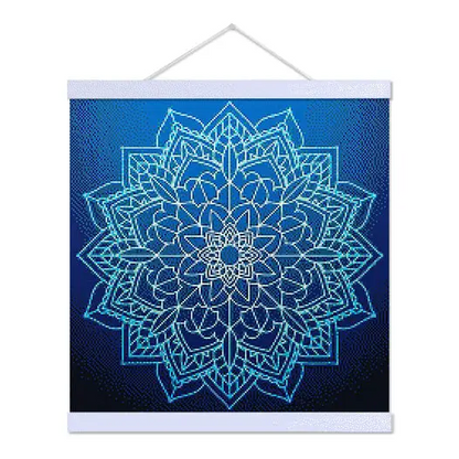 Blue Floral Mandala - Premium Diamond Painting Kit - Diamond Painting Kit