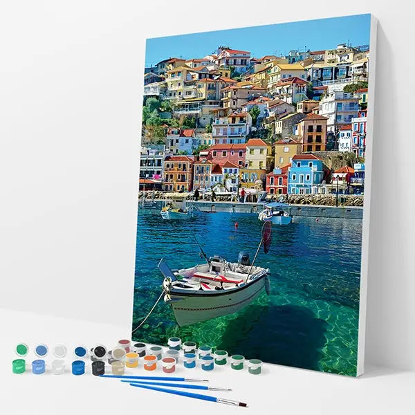 Boat On The Water Kit - Paint By Numbers - 30x40cm / 12x16’’ / No Frame - Paint By Numbers