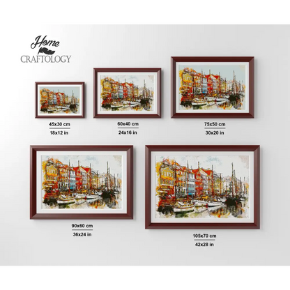 Boats at the Harbor - Premium Diamond Painting Kit - Diamond Painting Kit