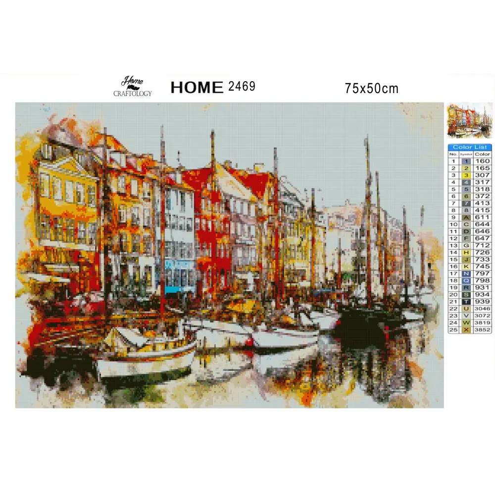 Boats at the Harbor - Premium Diamond Painting Kit - Diamond Painting Kit