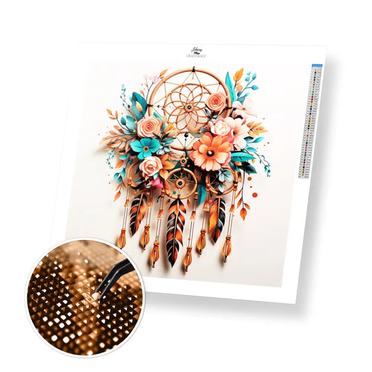 Boho Dreamcatcher - Exclusive Premium Diamond Painting Kit - 20x20cm / 8x8’’ / Square (Most Popular) - Diamond Painting