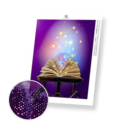 Book of Magic - Premium Diamond Painting Kit - 30x35cm / 12x14’’ / Square (Most Popular) - Diamond Painting Kit