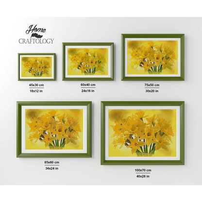 Bouquet of Yellow Daffodils - Premium Diamond Painting Kit - Diamond Painting Kit