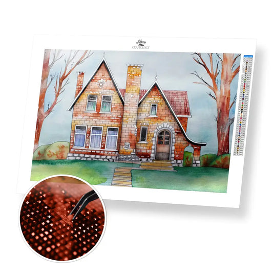 Brick House - Premium Diamond Painting Kit - 40x30cm / 16x12’’ / Square (Most Popular) - Diamond Painting Kit