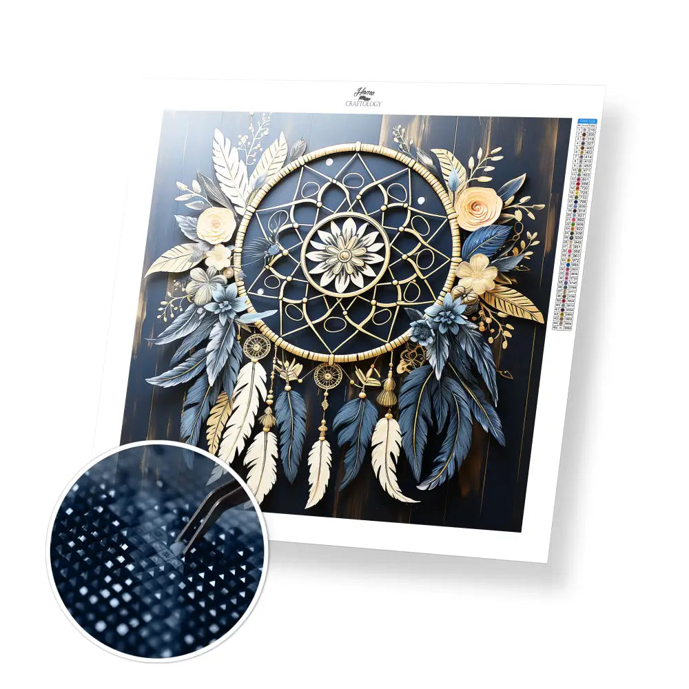 Bridal Dreamcatcher - Exclusive Premium Diamond Painting Kit - 20x20cm / 8x8’’ / Square (Most Popular) - Diamond