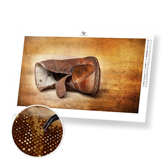 Brown Leather Boot - Premium Diamond Painting Kit - 55x30cm / 22x12’’ / Square (Most Popular) - Diamond Painting Kit