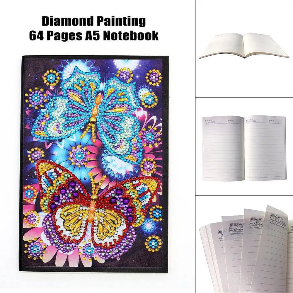 Butterflies - Diamond Painting A5 Notebook - Notebook