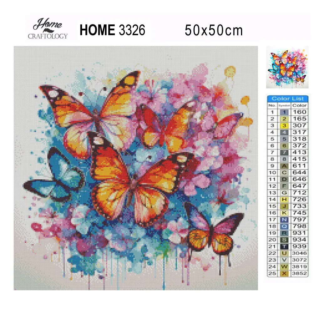Butterflies Watercolor Painting - Exclusive Premium Diamond Painting Kit - Diamond Painting Kit