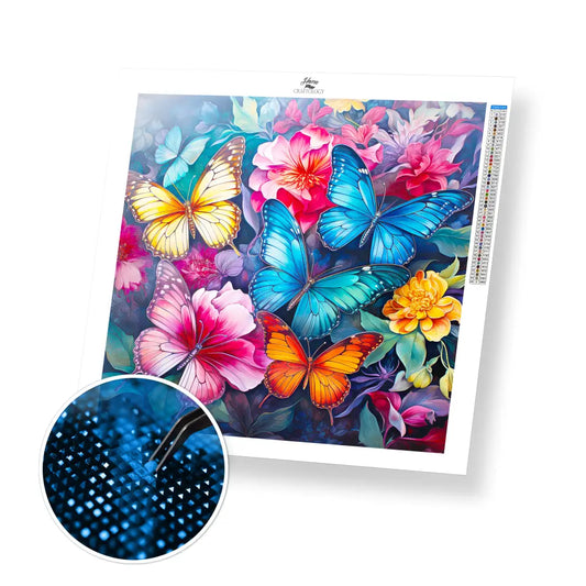 Butterfly Confetti - Exclusive Premium Diamond Painting Kit - 20x20cm / 8x8’’ / Square (Most Popular) / No Frame