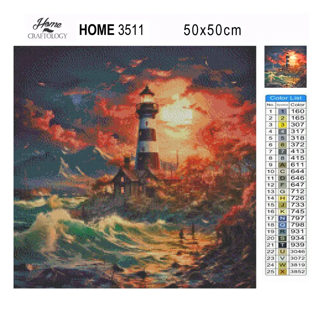 Cabin by the Lighthouse - Exclusive Premium Diamond Painting Kit - Diamond Painting Kit
