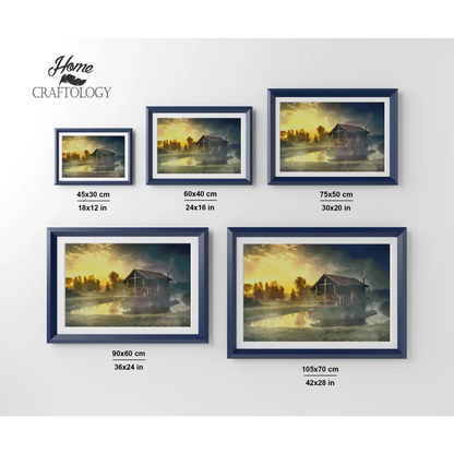 Cabin with Fog - Premium Diamond Painting Kit - Diamond Painting Kit