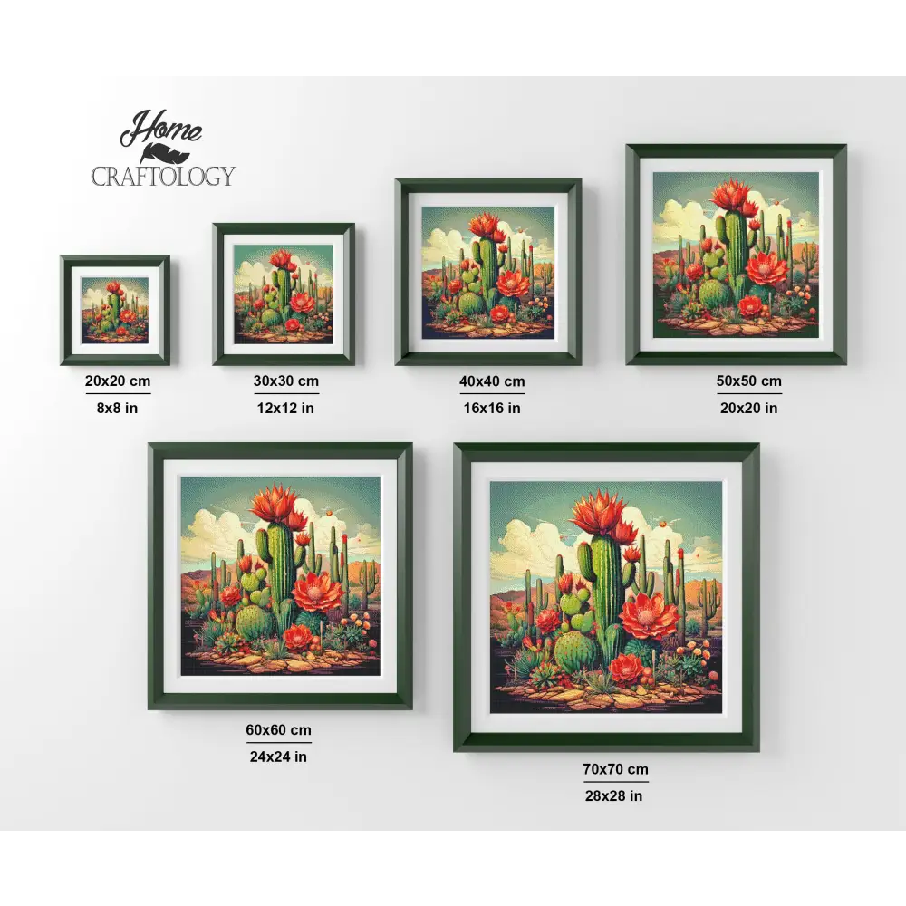 Cactus with Flowers - Exclusive Premium Diamond Painting Kit - Diamond Painting Kit
