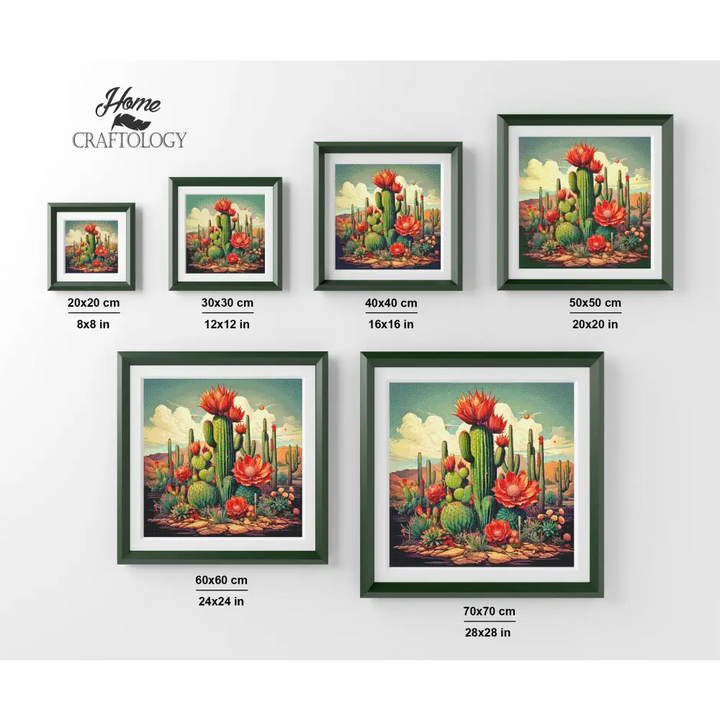 Cactus with Flowers - Exclusive Premium Diamond Painting Kit - Diamond Painting Kit