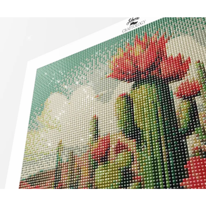 Cactus with Flowers - Exclusive Premium Diamond Painting Kit - Diamond Painting Kit