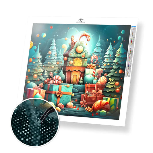 Candyland Christmas - Exclusive Premium Diamond Painting Kit - 35x30cm / 14x12’’ / Square (Most Popular) - Diamond