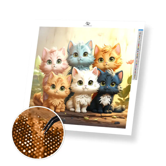 Cartoon Cats - Exclusive Premium Diamond Painting Kit - 30x30cm / 12x12’’ / Square (Most Popular) - Diamond Painting Kit