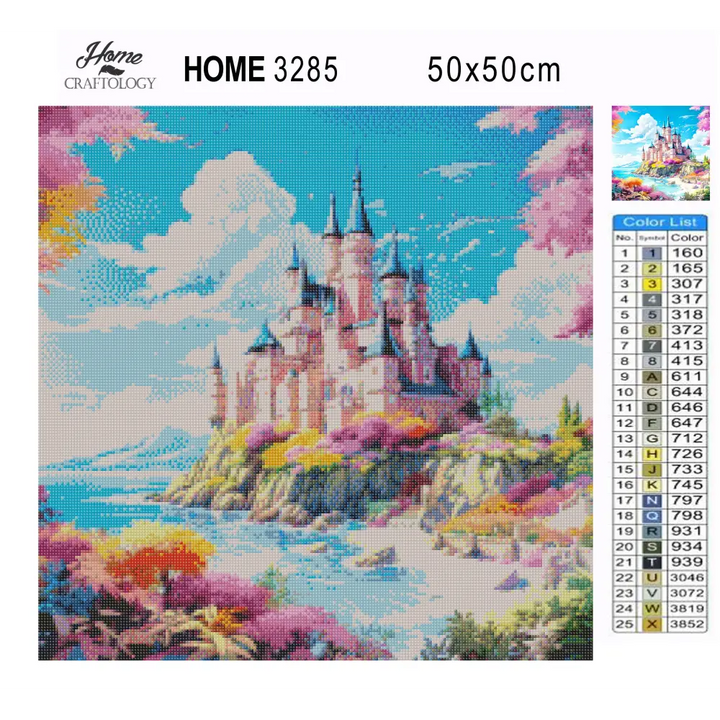 Castle by the Cliff - Exclusive Premium Diamond Painting Kit - Diamond Painting Kit