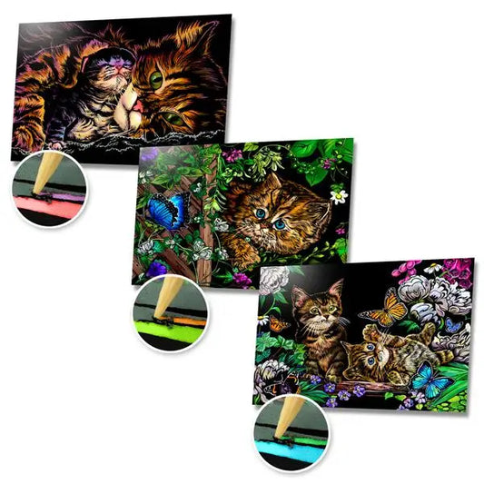 Cats and Kittens Scratch Painting Bundle - Scratch Painting