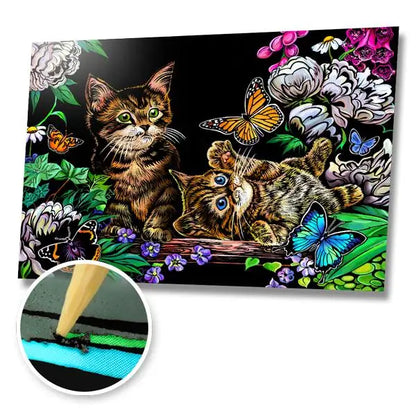 Cats and Kittens Scratch Painting Bundle - Scratch Painting