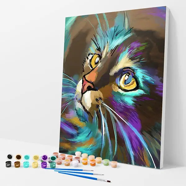 Cat’s Gaze Kit - Paint By Numbers - 30x40cm / 12x16’’ / No Frame - Paint By Numbers