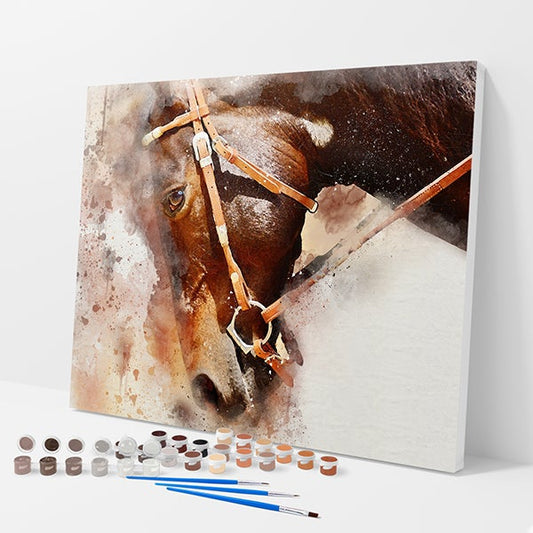 Chestnut Horse Kit - Paint By Numbers - 30x40cm / 12x16’’ / No Frame - Paint By Numbers