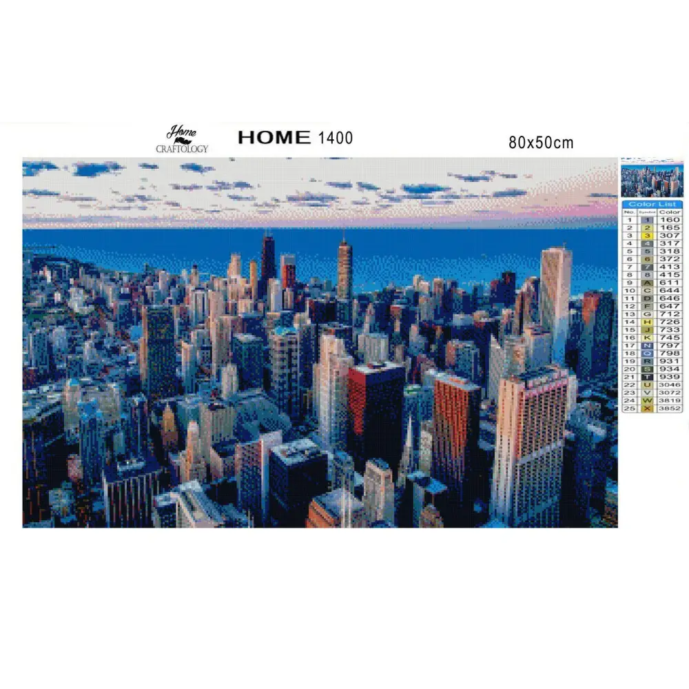 Chicago Skyline - Premium Diamond Painting Kit - Diamond Painting Kit