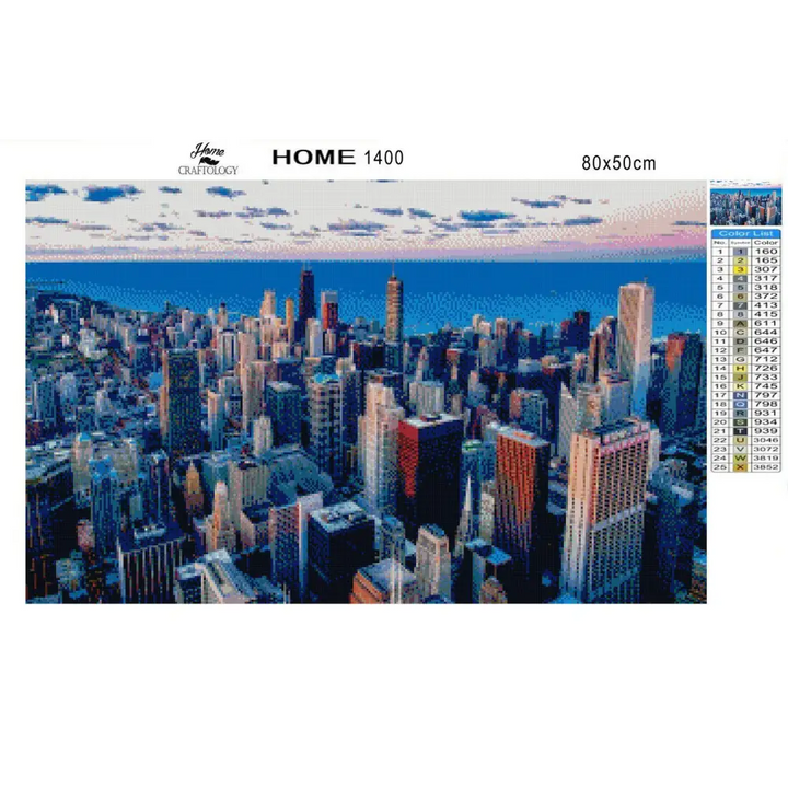 Chicago Skyline - Premium Diamond Painting Kit - Diamond Painting Kit