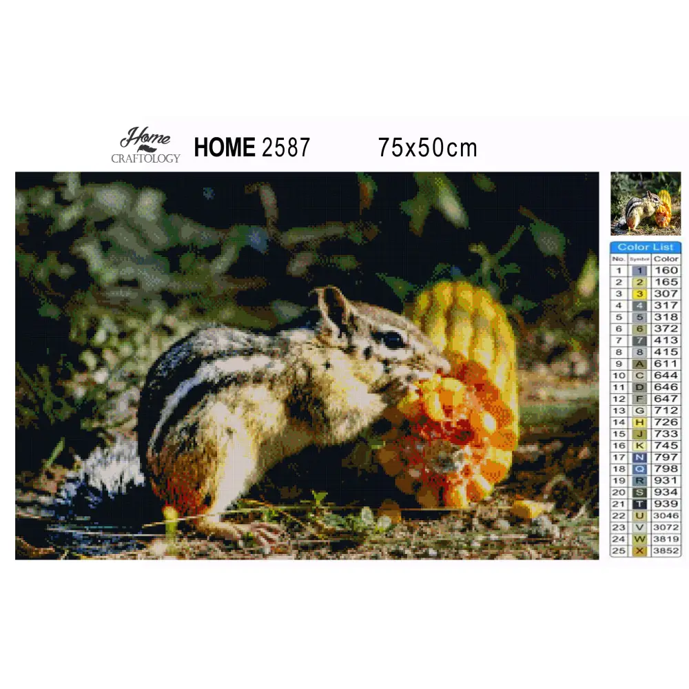 Chipmunk Eating Corn - Premium Diamond Painting Kit - Diamond Painting Kit