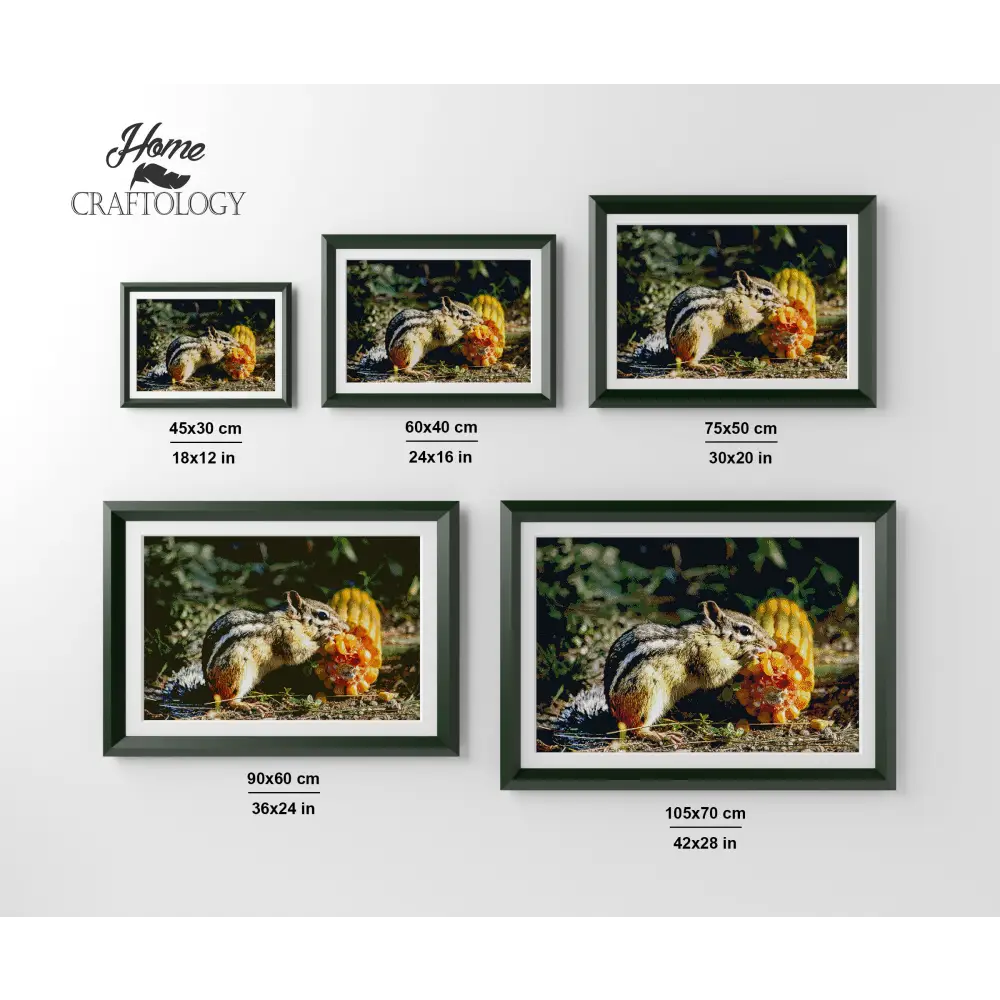 Chipmunk Eating Corn - Premium Diamond Painting Kit - Diamond Painting Kit