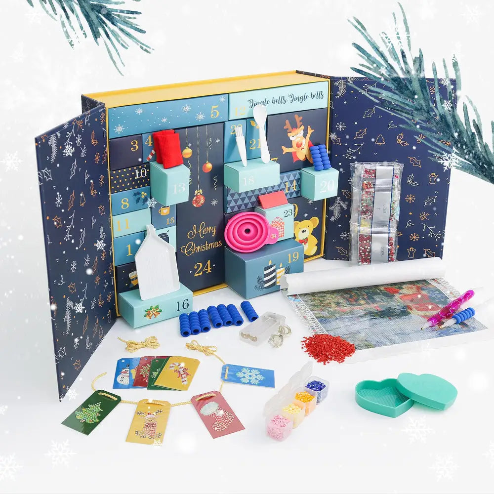 Christmas Advent Calendar Box - Blue - Advent Box