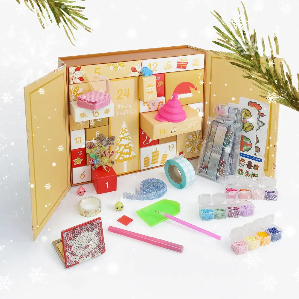 Christmas Advent Calendar Box - Yellow - Advent Box