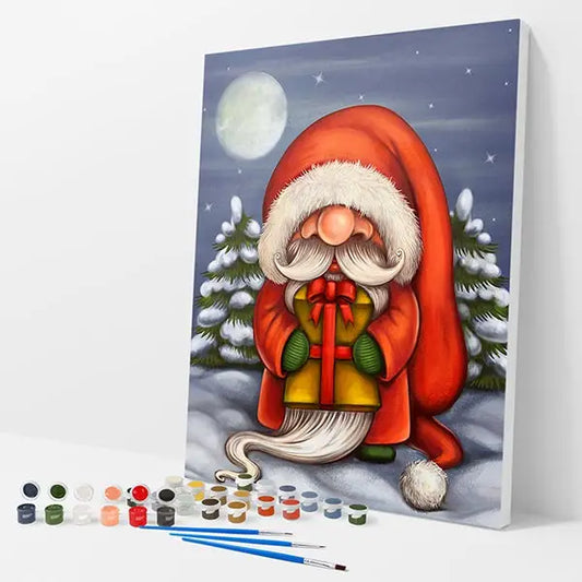 Christmas Gnome Kit - Paint By Numbers - 30x40cm / 12x16’’ / No Frame - Paint By Numbers