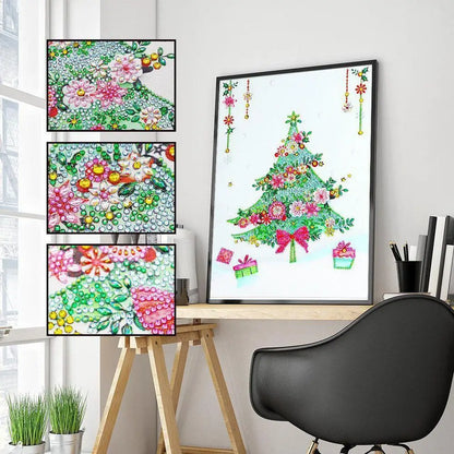 Christmas Tree Gemstone - Premium 5D Poured Glue Diamond Painting Kit - 30x40cm / 12x16’’ - Gemstone
