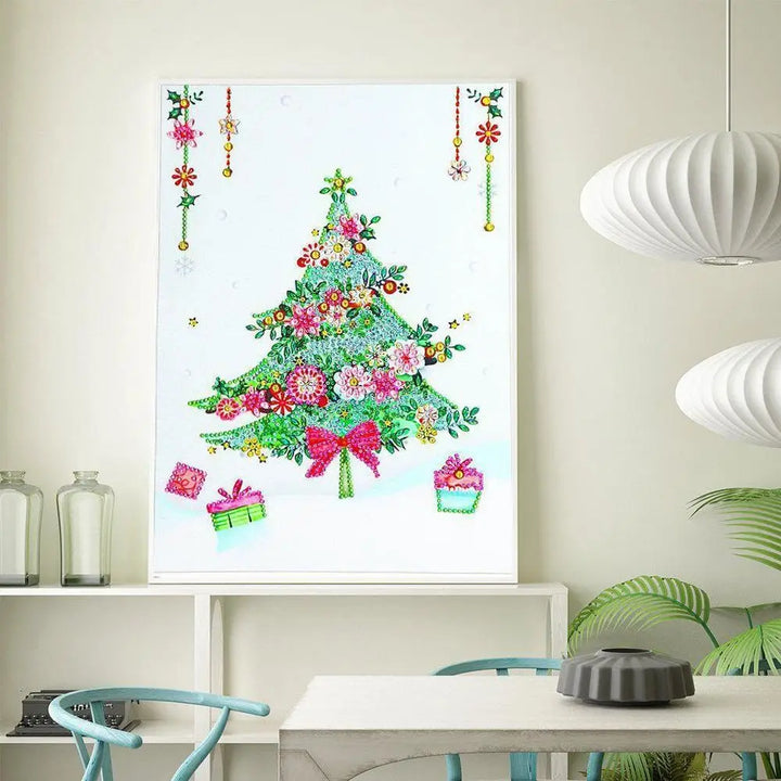 Christmas Tree Gemstone - Premium 5D Poured Glue Diamond Painting Kit - 30x40cm / 12x16’’ - Gemstone