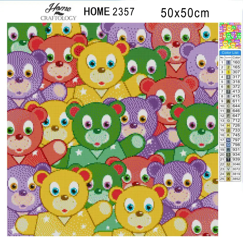 Colorful Bears - Premium Diamond Painting Kit - Diamond Painting Kit