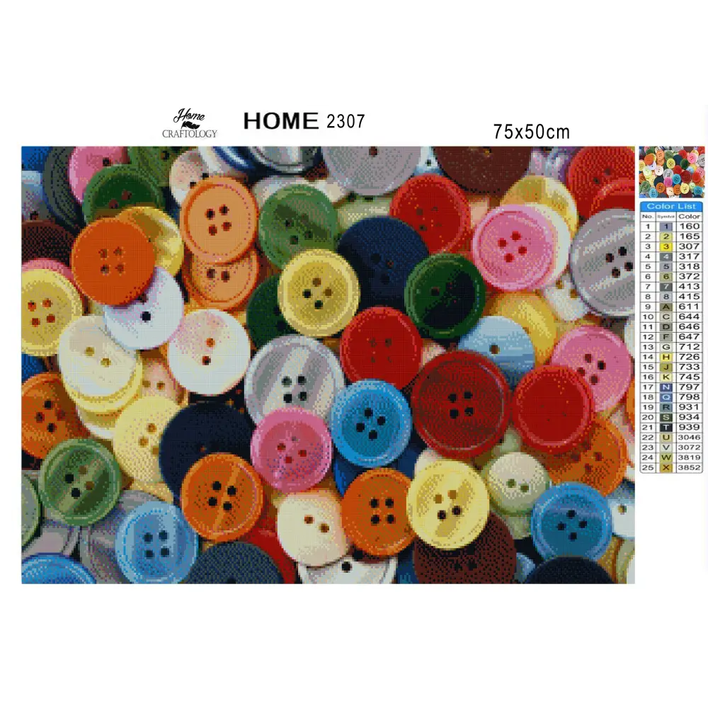 Colorful Buttons - Premium Diamond Painting Kit - Diamond Painting Kit