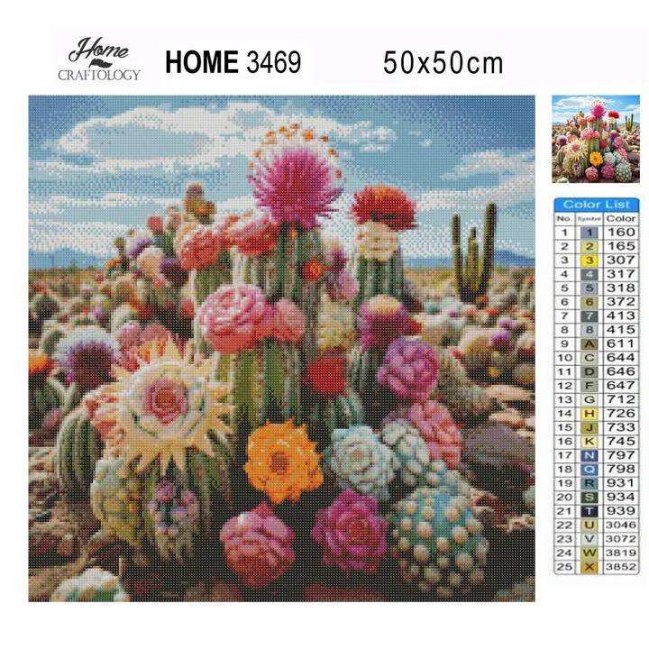 Colorful Cactus - Exclusive Premium Diamond Painting Kit - Diamond Painting Kit