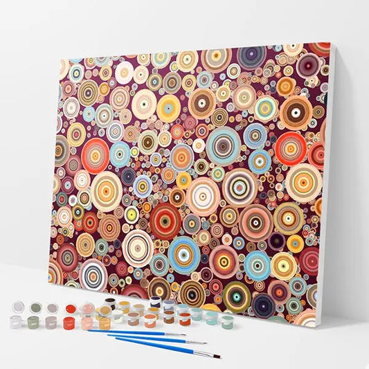 Colorful Circles Kit - Paint By Numbers - 30x40cm / 12x16’’ / No Frame - Paint By Numbers