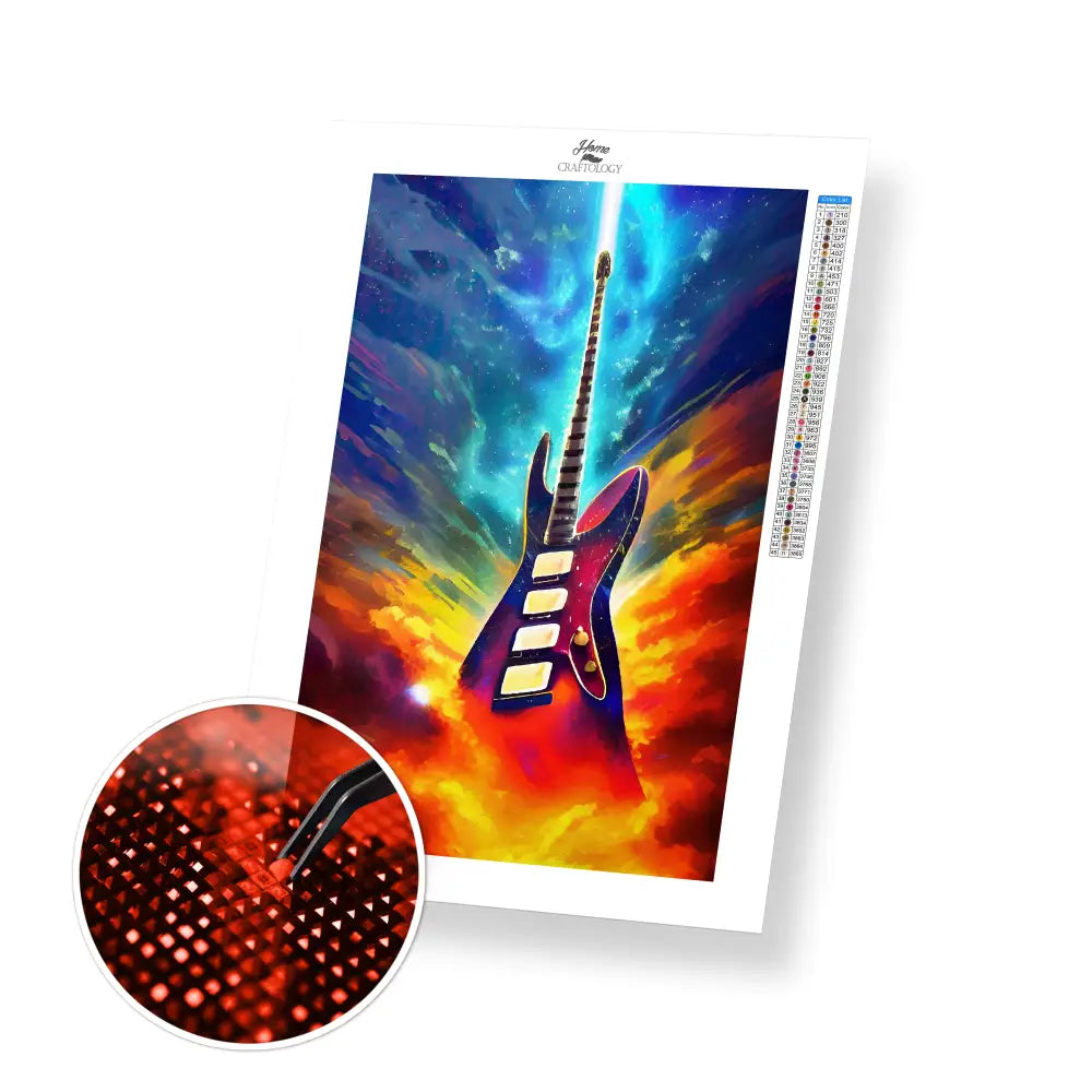 Colorful Electric Guitar - Premium Diamond Painting Kit - 30x50cm / 12x20’’ / Square (Most Popular) - Diamond Painting