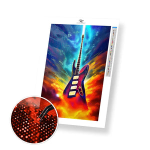 Colorful Electric Guitar - Premium Diamond Painting Kit - 30x50cm / 12x20’’ / Square (Most Popular) - Diamond Painting