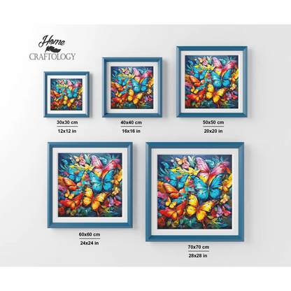 Colorful Leaves and Butterflies - Exclusive Premium Diamond Painting Kit - Diamond Painting Kit