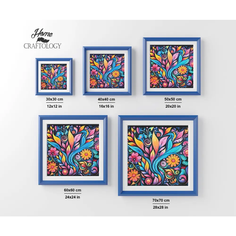 Colorful Leaves and Flowers Art - Exclusive Premium Diamond Painting Kit - Diamond Painting Kit