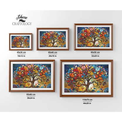Colorful Leaves and Flowers - Exclusive Premium Diamond Painting Kit - Diamond Painting Kit