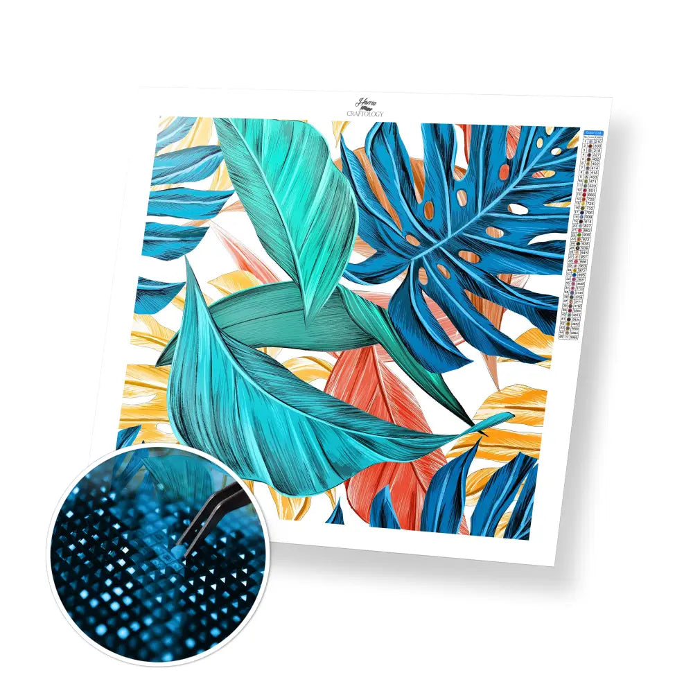 Colorful Leaves - Premium Diamond Painting Kit - 30x30cm / 12x12’’ / Square (Most Popular) - Diamond Painting Kit