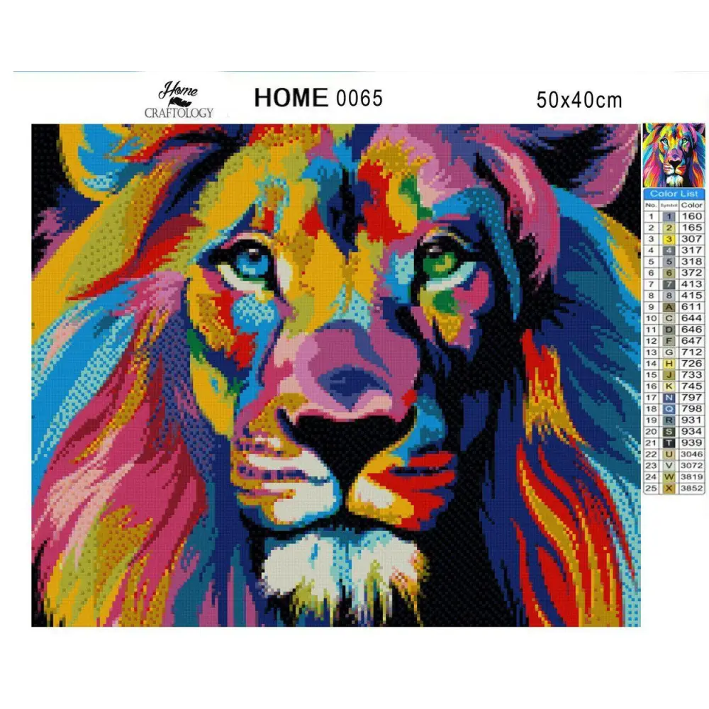Colorful Lion - Diamond Painting Kit - Home Craftology