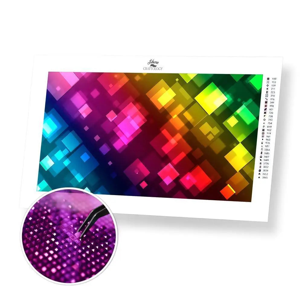 Colorful Rhombus - Premium Diamond Painting Kit - 55x30cm / 22x12’’ / Square (Most Popular) - Diamond Painting Kit